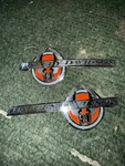 Harley Oem 90TH Anniversary Cloisonne Gas Tank Emblems Badges Name Plates 1993. Fixed Price $428.00.