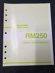 Suzuki RM250 2001-2006 Service Manual 99011-37F52-03A. Fixed Price $20.00.
