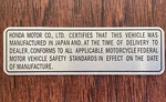 Honda Silver Tag CT70 TRAIL70 Id Z50 Mini-trail Plate Collector Grade Usa Made. Fixed Price $23.99.