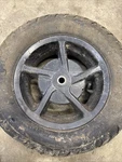 2002 Yamaha Zuma YW50 Rear Wheel 4VP-F5338-01-1V. Fixed Price $60.00.