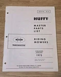 1974 Huffy Riding Mowers Lawn Tractor Illustrated Master Parts List RI-74. Fixed Price $24.95.