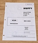 1972 Huffy Riding Mowers Lawn Tractor Illustrated Master Parts List RI-72. Fixed Price $24.95.