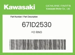 Kawasaki Genuine O Ring - 671D2530. Fixed Price $7.08.