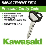 Kawasaki Motorcycle 79-98 Short Key Replacement Cut Code Z5001-Z5250. Fixed Price $13.99.
