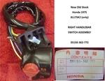 Nos Honda XL175K2 Right Side Handlebar Switch Assy 1975 35150-362-772. Fixed Price $270.00.