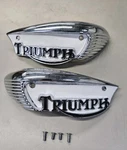 Triumph Tank Badges 1966-68 T100 T120 T140 T150 With Screws 82-6887 82-6888. Fixed Price $113.93.