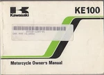 1983 Kawasaki Motorcycle KE100 Owners Manual P/n 99920-1209-01 (105). Fixed Price $39.92.